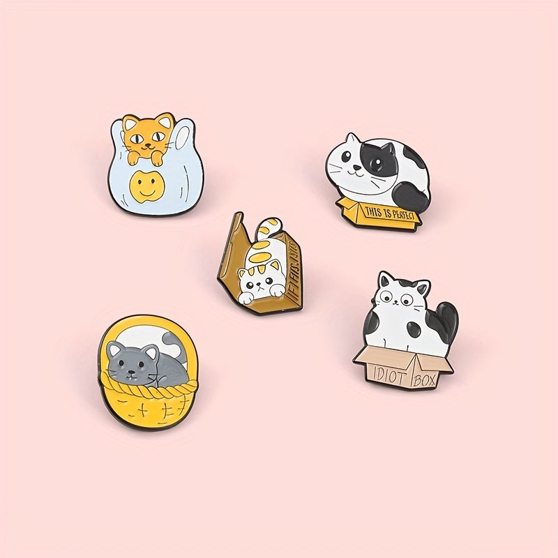 Cat Kitten Series Pin Badge in Box Shape Metal