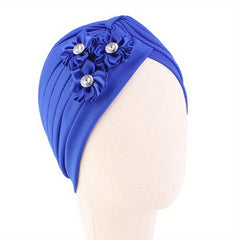 Kids' Diamond Flower Pleated Turban Hat