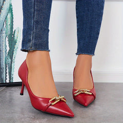 Metallic Chain High Heels Sexy Pointed Toe Stiletto Pumps