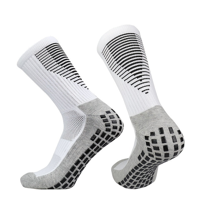 Non slip Silicone Soccer Socks Breathable Line Pattern