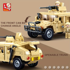 Vehicle Building Block Toys with Two Figures Classic Car Model DIY Toy
