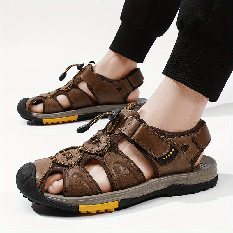 Men's Outdoor Draw String Sandals Hook & Loop Closure Shoes