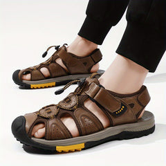 Men's Outdoor Draw String Sandals Hook & Loop Closure Shoes