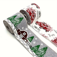 4.57M Merry Christmas Wired Edge Ribbon for Holiday Decor