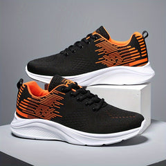 Men's Breathable Running Shoes Comfy Non Slip Lace Up Sneakers