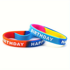 4pcs Colorful Happy Birthday Blessing Sports Wristband