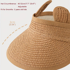 Summer Folding Straw Hat For Baby Adjustable Casual Sun Hat For Boys And Girls