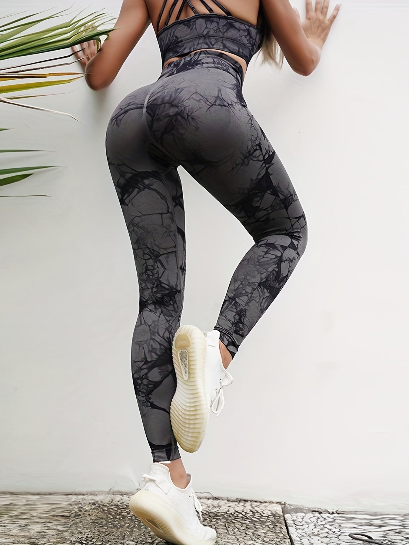 Tie Dyed High Waist Fitness Pants for Women