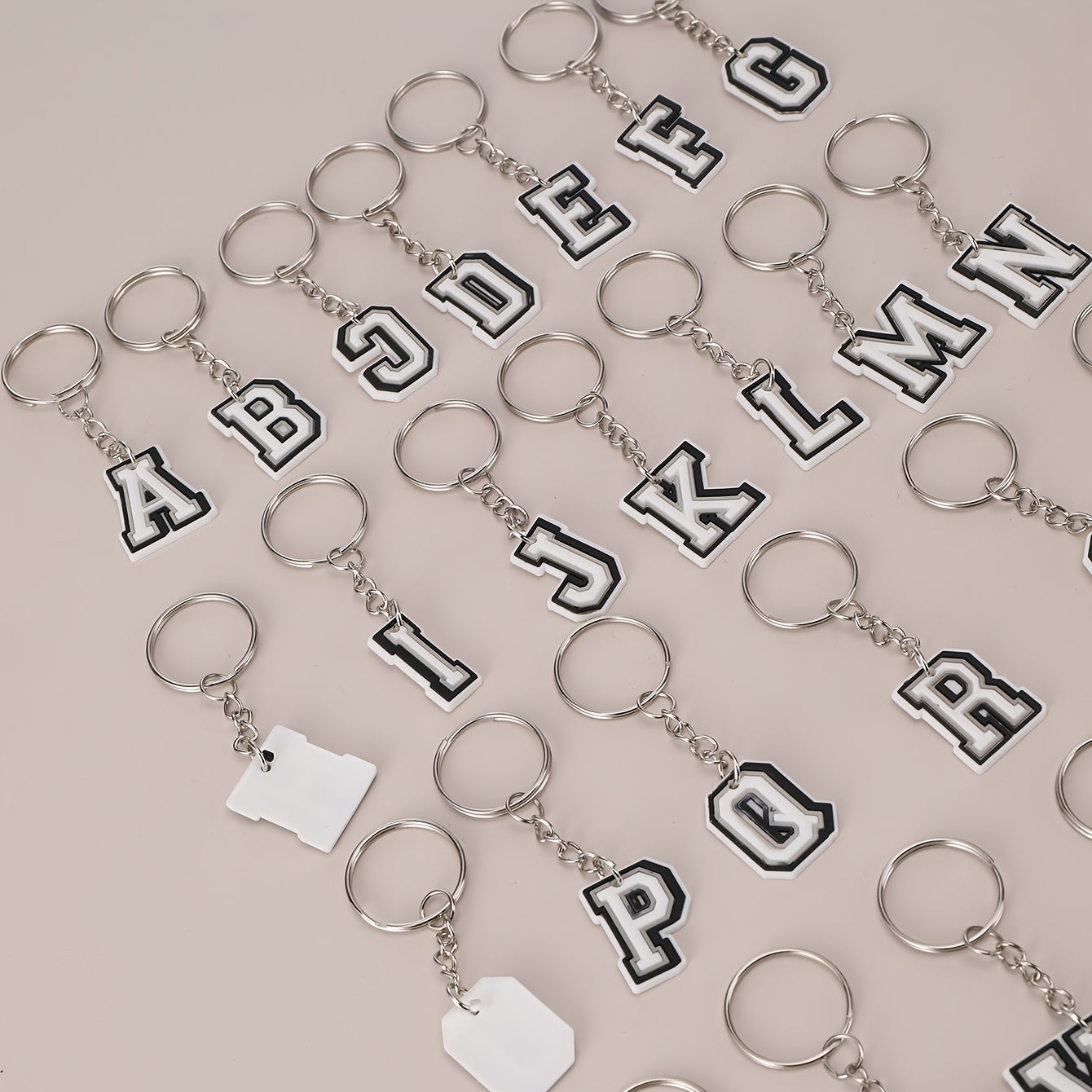 26pcs Letter Keychain Pendant Bag Keyring Charm Accessories