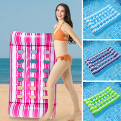 Inflatable Floating Bed Foldable Air Mattress for Pool Beach & Lake