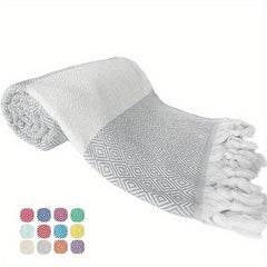 Jacquard Rhombus Beach Towel Quick Dry 71x39in