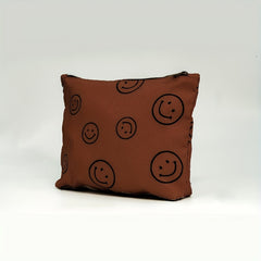 Cute Smile Face Corduroy Makeup Bag for Women