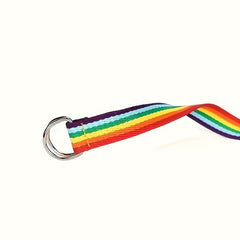 Rainbow Canvas Belt Double Ring Block Belt