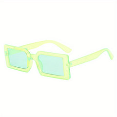 Rectangle Frame Sunglasses Y2K Mod Jelly Glasses UV400