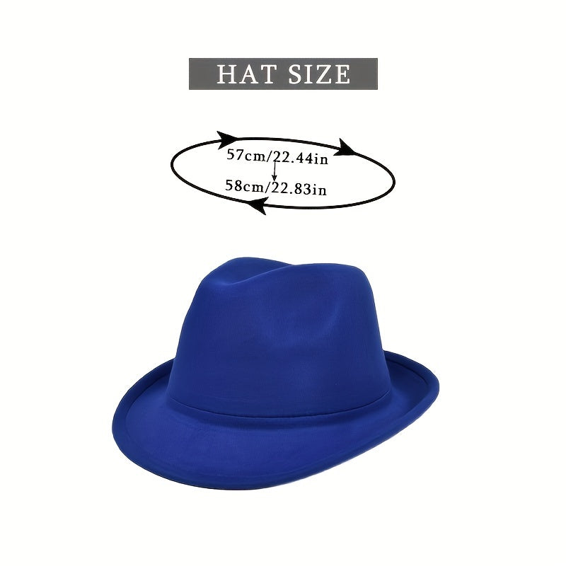 Classic Fedora Cap Rolled Brim Unisex Jazz Hat Casual Felt Hat