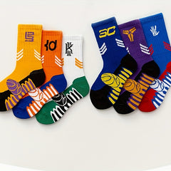 Children's Casual Sports Socks 2 Pairs, Ages 7-15, Football Basketball Running