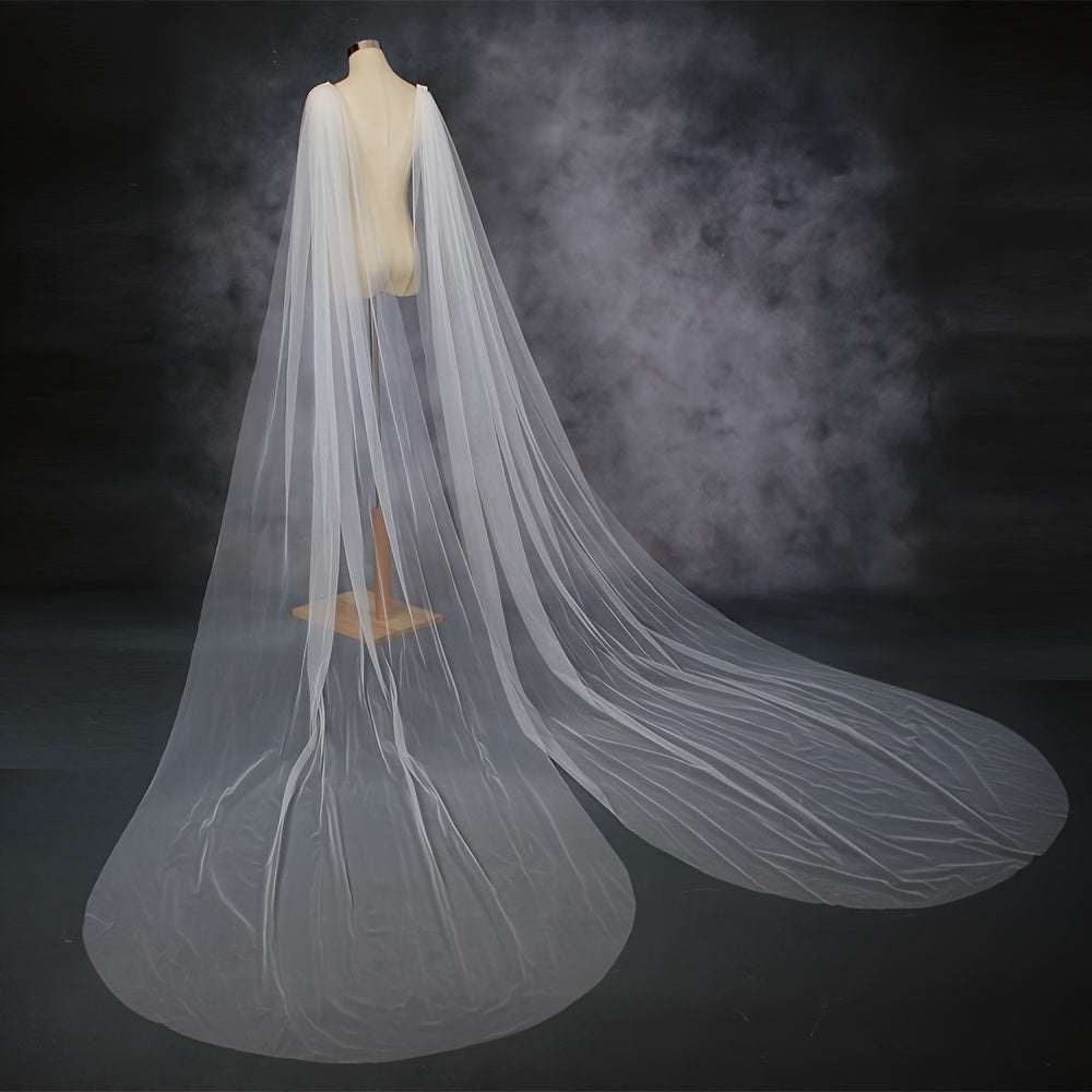 Elegant Wedding Shawl with Train for Church Ceremonies