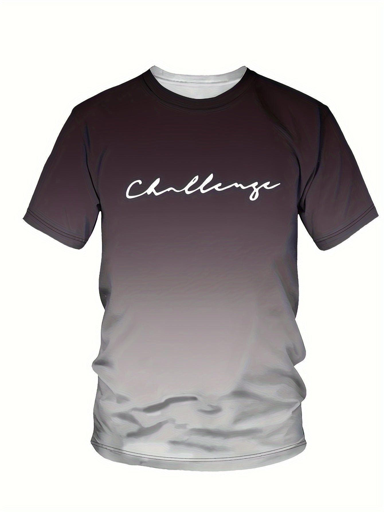 Men's Letter Print Sports T shirt Casual Stretch Tee