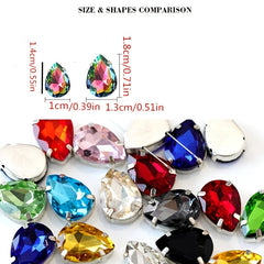 20pc Glitter Drop Crystal Rhinestone Glass Stones Beads DIY Craft Accessories