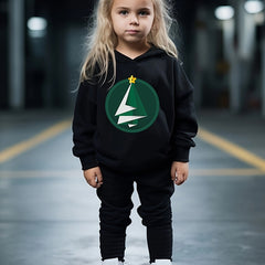 OERYUI Casual Christmas Tree Print Outfits 2pcs Girls Hoodies Jogger Pants Set