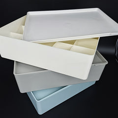Plastic Underwear Storage Box Checkered Office Desk Organizer