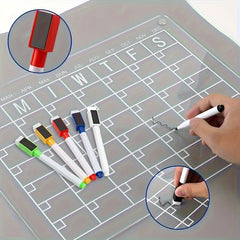 2pcs Acrylic Magnetic Calendar for Fridge | Reusable Whiteboard Planner