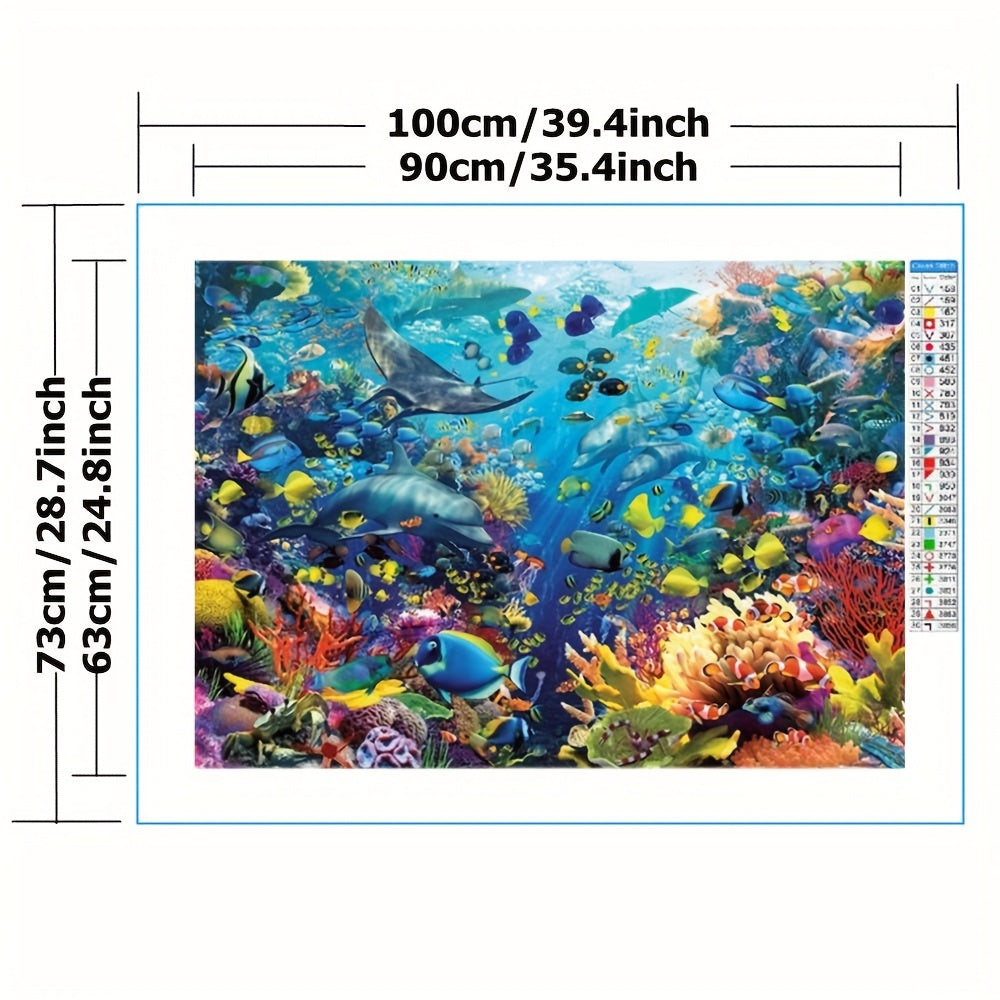 Sea World Cross Stitch Kit Seascape 11CT Printed Canvas Embroidery DIY Home Deco