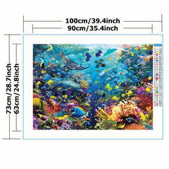 Sea World Cross Stitch Kit Seascape 11CT Printed Canvas Embroidery DIY Home Deco