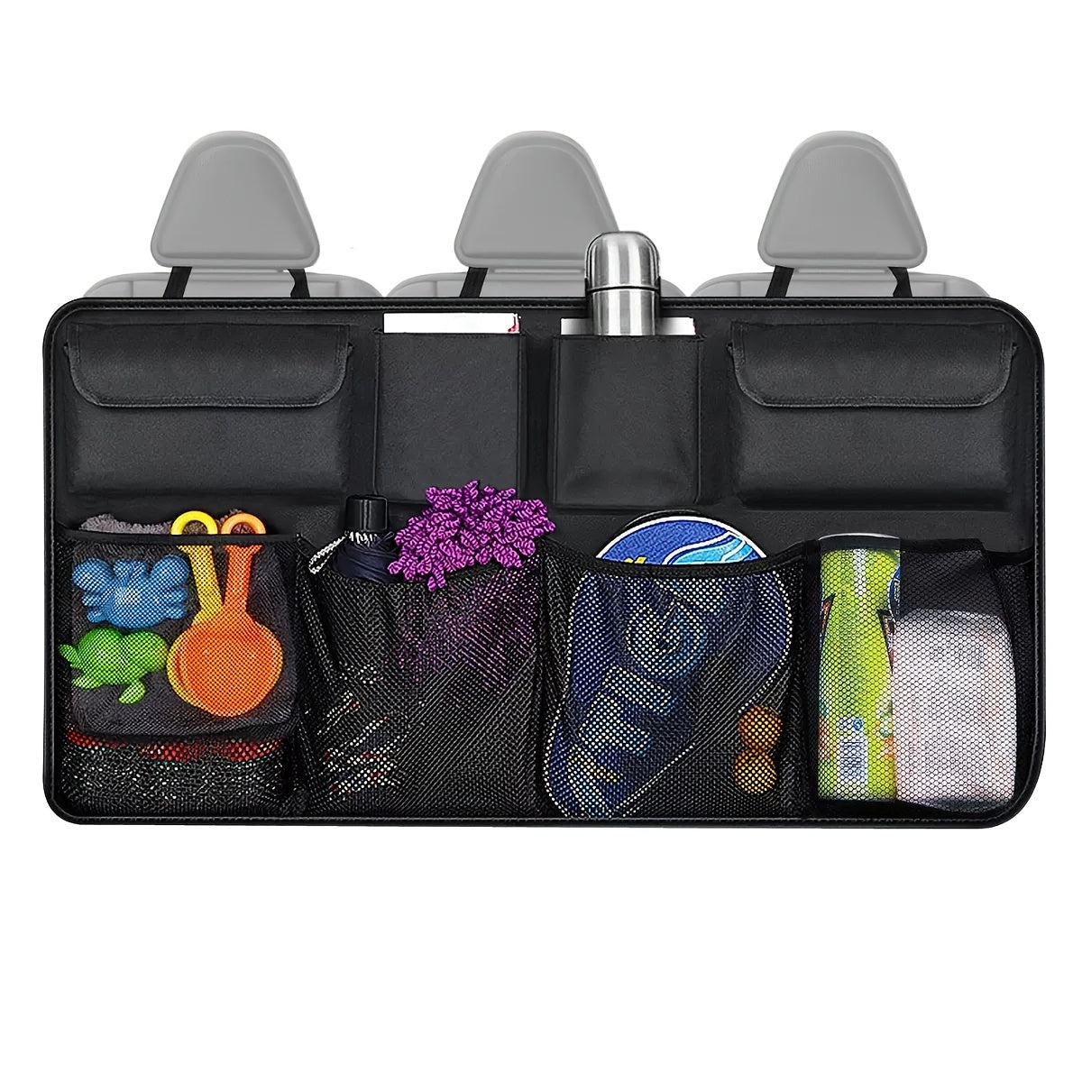 Car Trunk Storage Bags Rear Seat Car Storage Box w/ 8 Large Bags