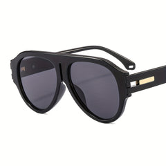 Round Aviator Sunglasses Gradient Lens Vintage Hollow Temple UV400
