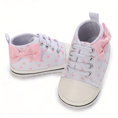 Bowknot Comfortable Sneakers For Baby Girls Lightweight Non Slip Shoes