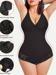Lace Shaping Bodysuit V-Neck Tummy Control Body Shaper