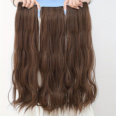 Clip In Hair Extension Synthetic Curly Wavy Brown Hair Extensions