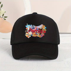 Little Kid's American Baseball Cap Mesh Print Sunshade Peaked Cap Snapback Hat