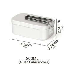 Aluminum Lunch Box with Stainless Steel Picnic Set for Outdoor Dining