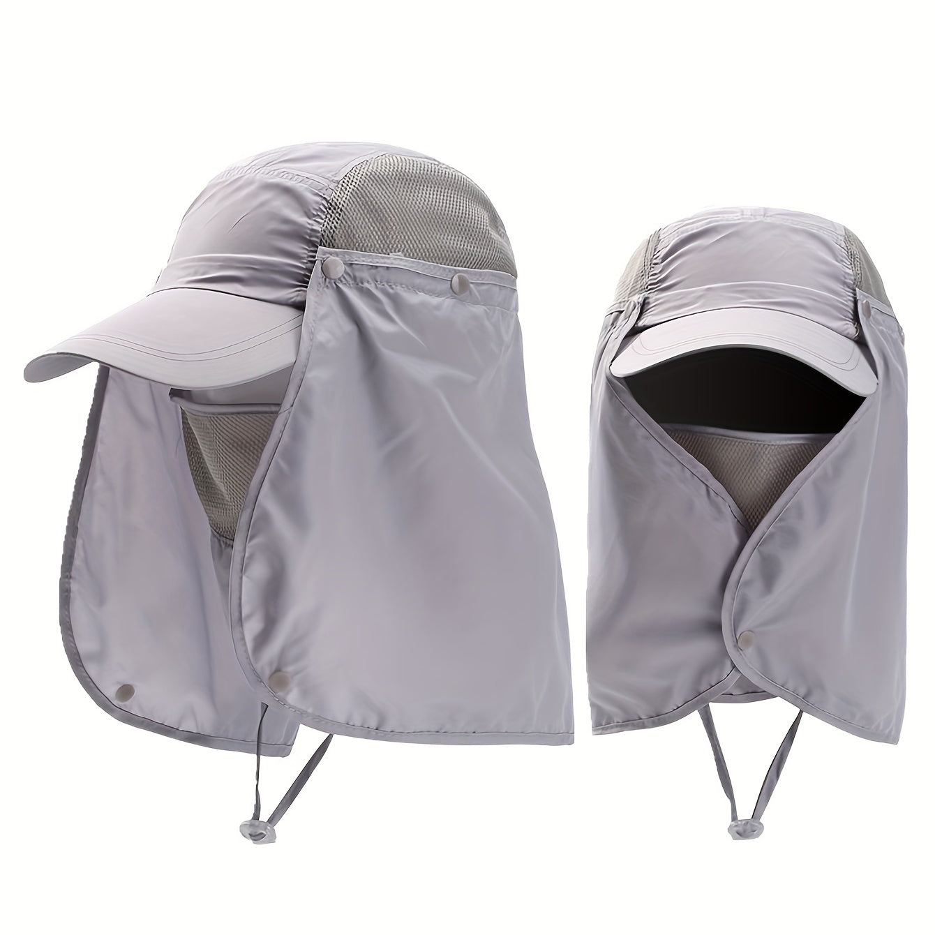Quick Drying Sun Hat Detachable Neck Flap Mask Lightweight Baseball Cap