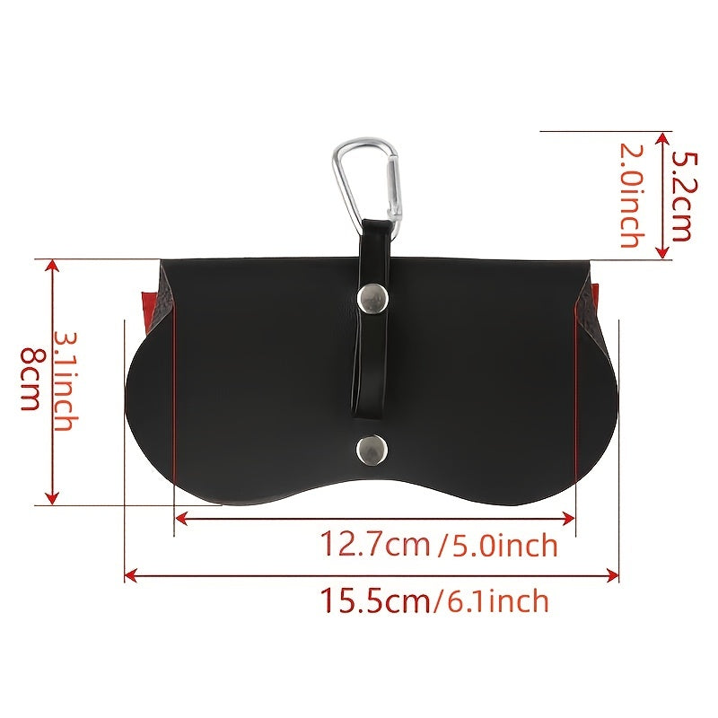 Women's Leather Eyeglass Case Snap Closure for Home Travel