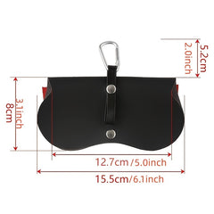 Women's Leather Eyeglass Case Snap Closure for Home Travel