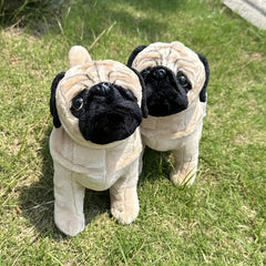 Light Brown Pug Stuffed Animal Plush Dog Toy with Expressive Eyes