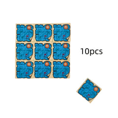 10pcs Brick Print Treasure Map Building Blocks Set