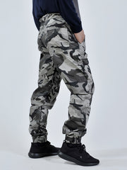 Men's Camo Cargo Pants Elastic Waist Casual Trousers