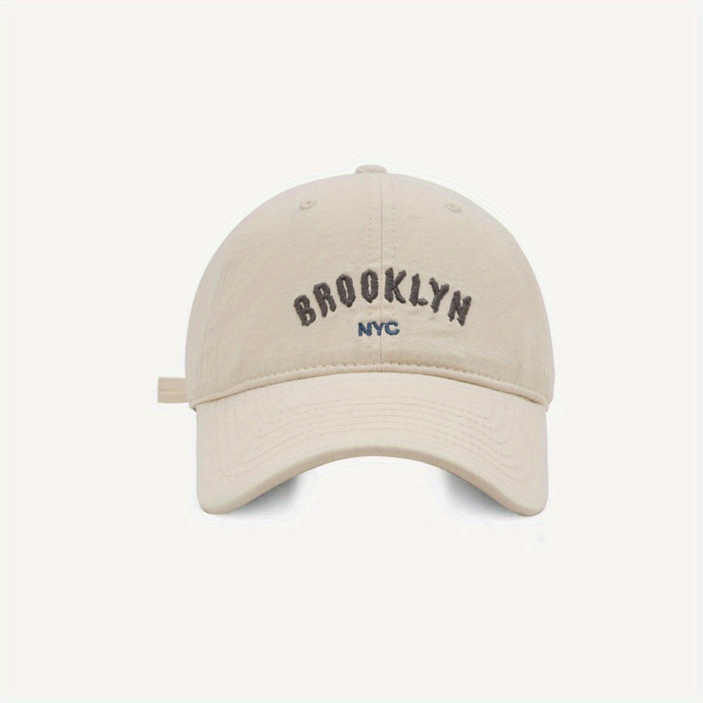 English Letter Embroidery Peaked Cap Cotton Sunshade Hat