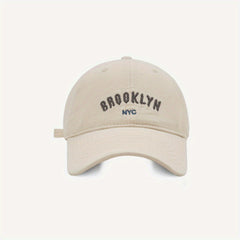 English Letter Embroidery Peaked Cap Cotton Sunshade Hat