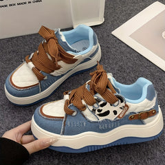 Women's Heart Pattern Platform Skate Shoes