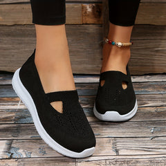 Women's Cutout Slip On Sneakers Lightweight Walking Shoes