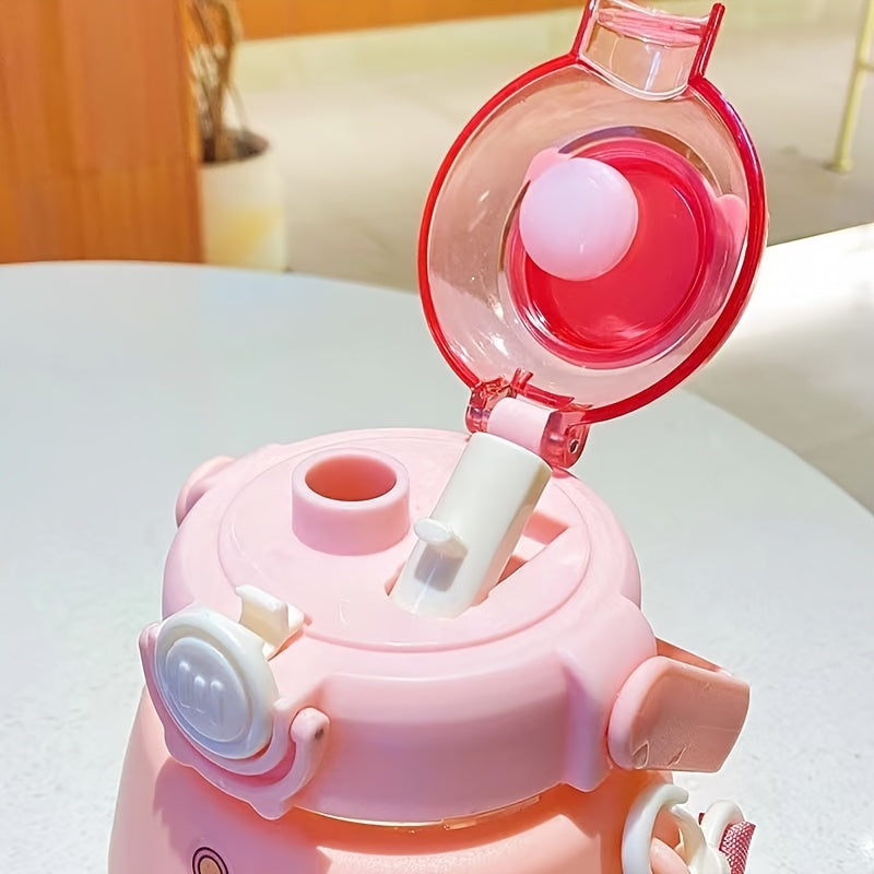 1200ml Big Belly Cup Handle Strap Water Bottle