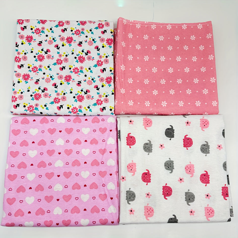 4pcs MIIYOUNG Blanket Square Printed Polyester Fiber Woven Mixed