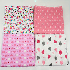 4pcs MIIYOUNG Blanket Square Printed Polyester Fiber Woven Mixed