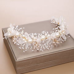 Boho Floral Tiara Crown Headband Vintage Bridal Bridesmaid Hairpiece