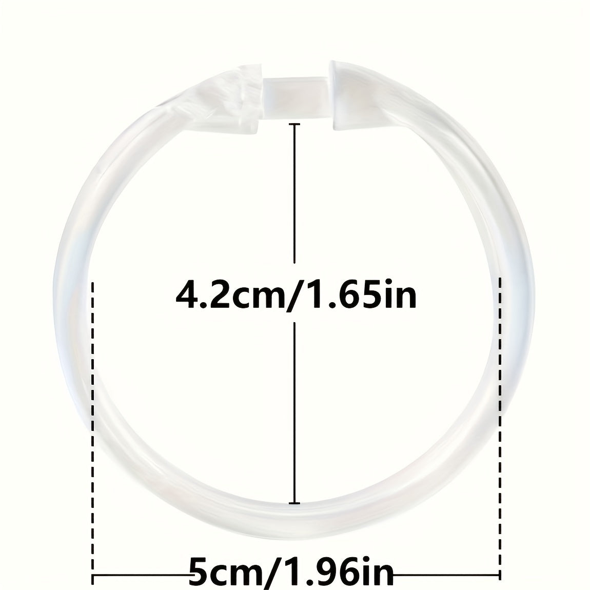 12pcs Durable Plastic Shower Curtain Rings Transparent Bathroom Accessory